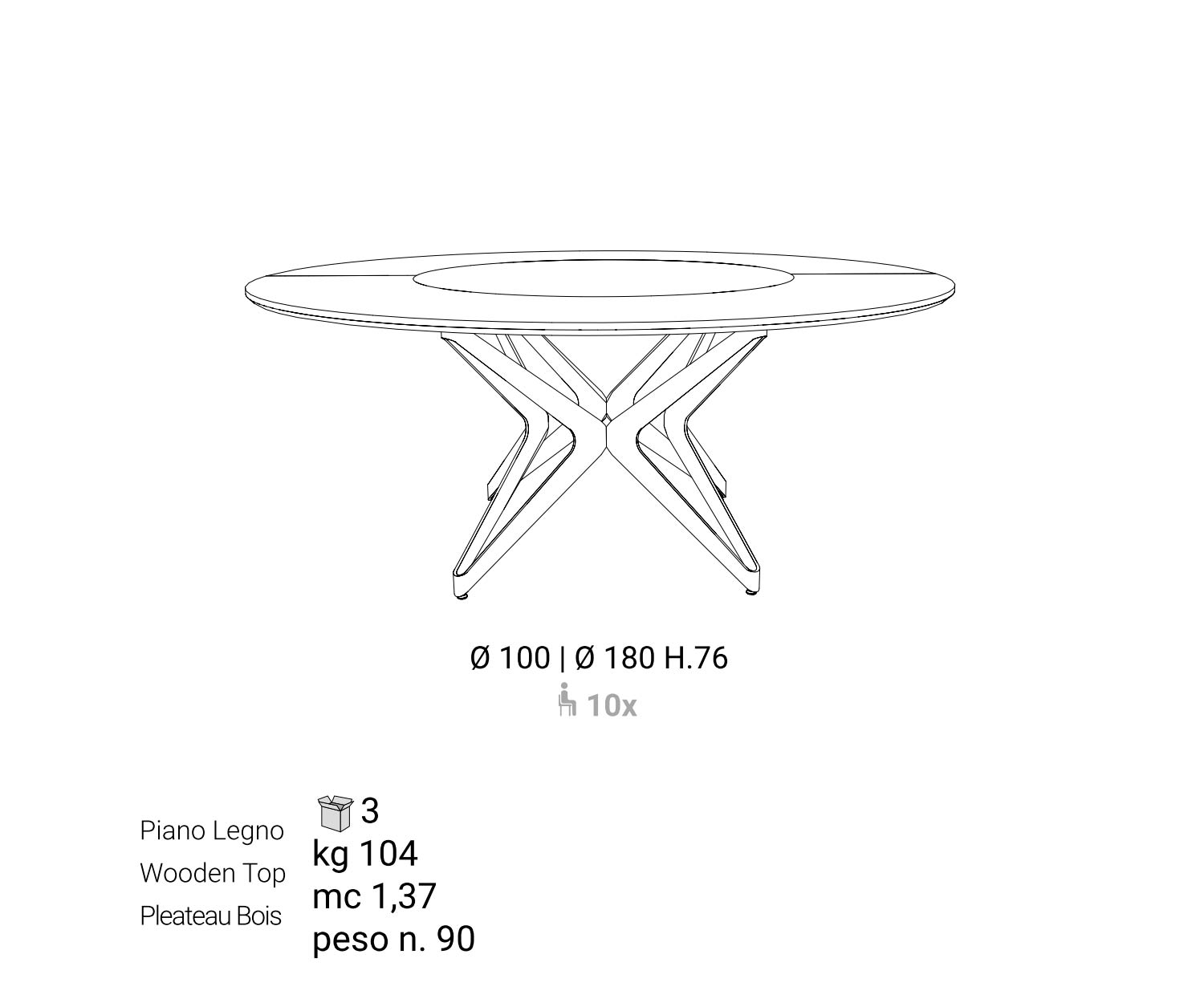 Ontwerp eettafel Detail Afmetingen Bouwplan Schets Maten