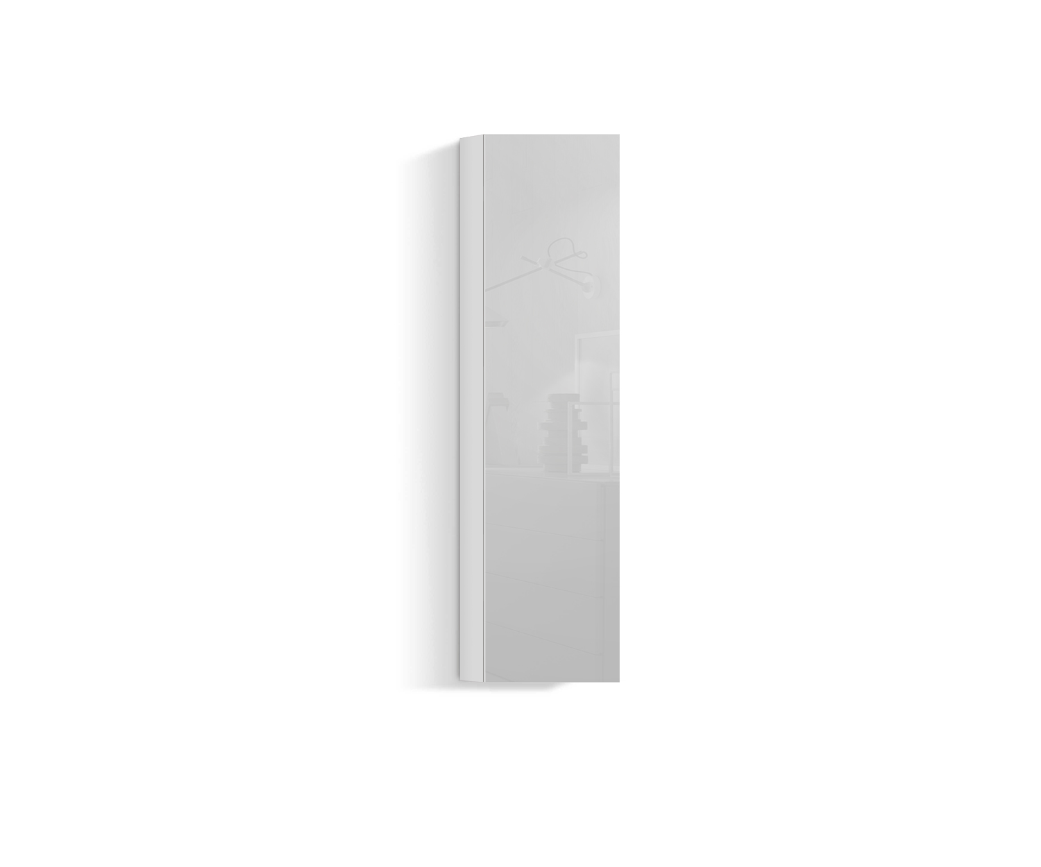 Armoire suspendue design salon Vertical H128 L30 blanc400