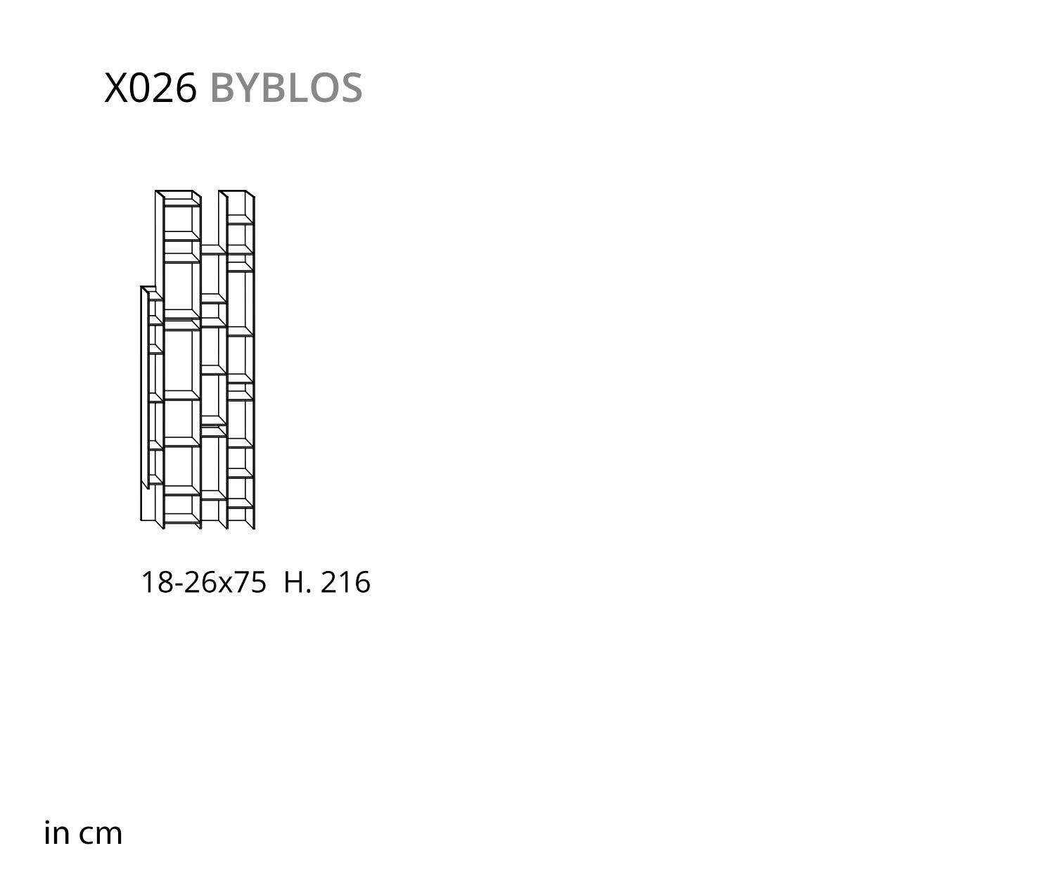 Ozzio Byblos X026 Design wandplank voor boeken