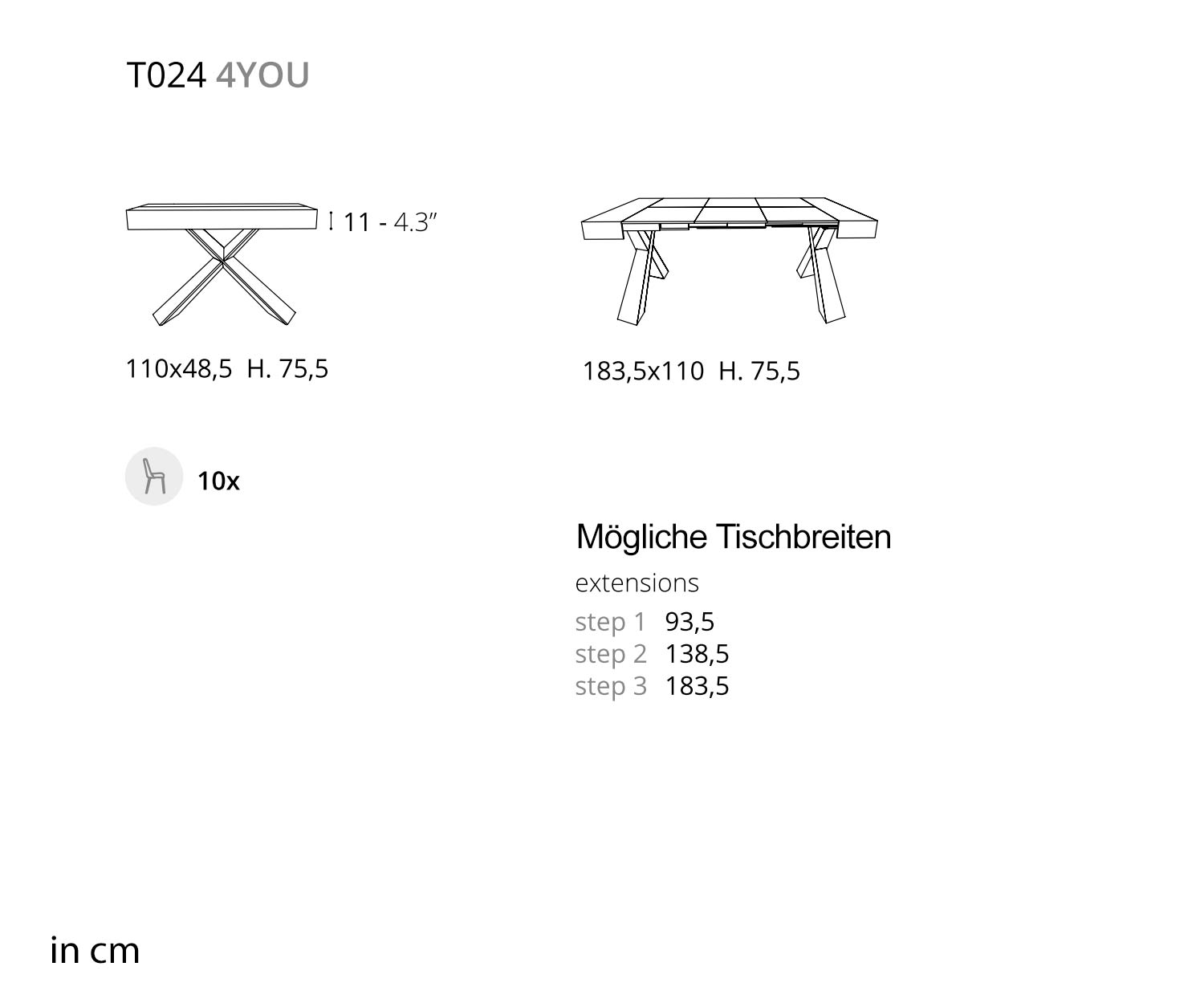 OzzioUitschuifbare eettafel ontwerp voor kleine kamers