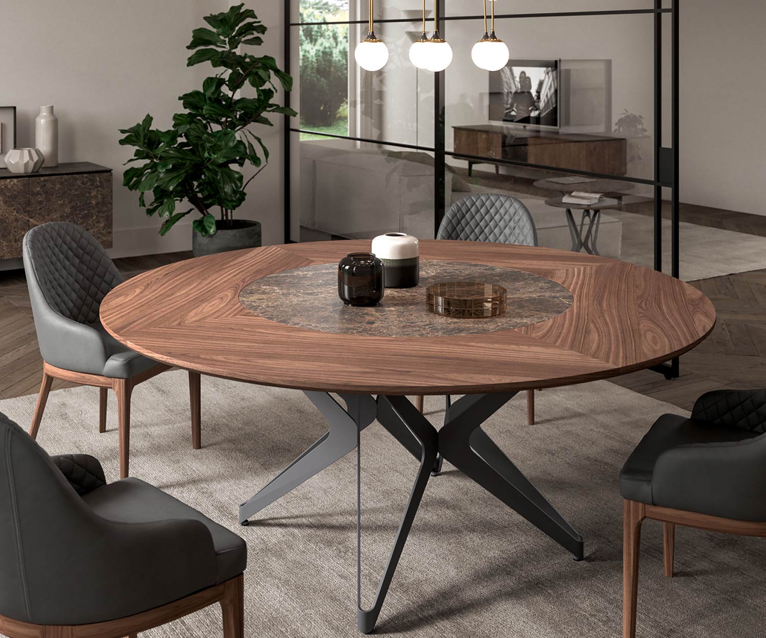 Functionele Ozzio Design eettafel DNA T254 zwenkbaar binnenblad