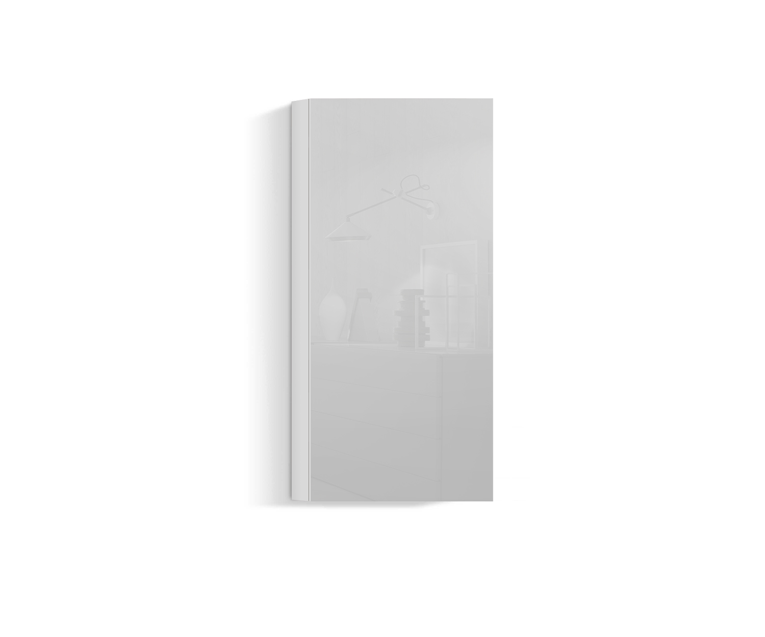 Armoire suspendue design salon Vertical H128 L60 blanc400