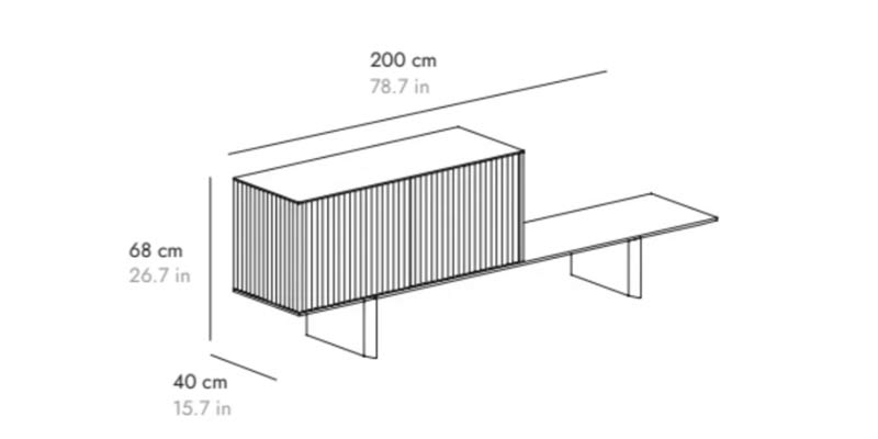 L 200 cm 2 portes sur banc