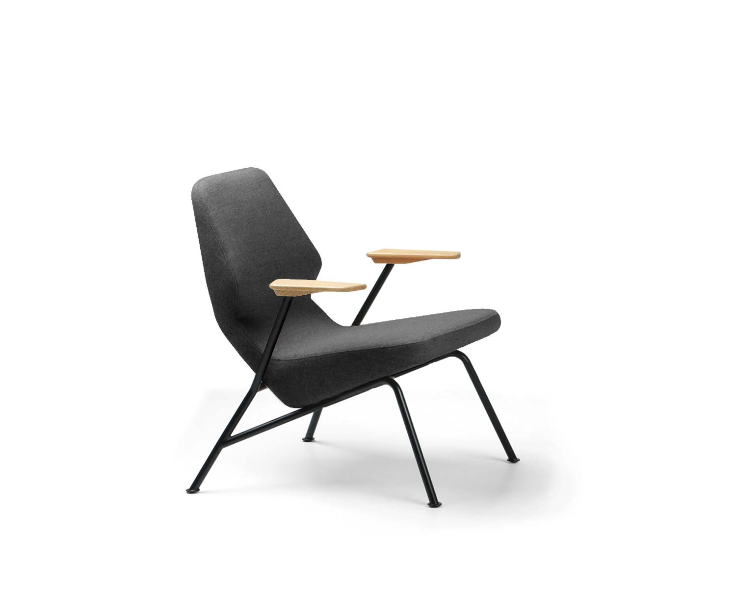 Exclusif Prostoria Fauteuil design Oblique Structure métallique Accoudoirs en noir