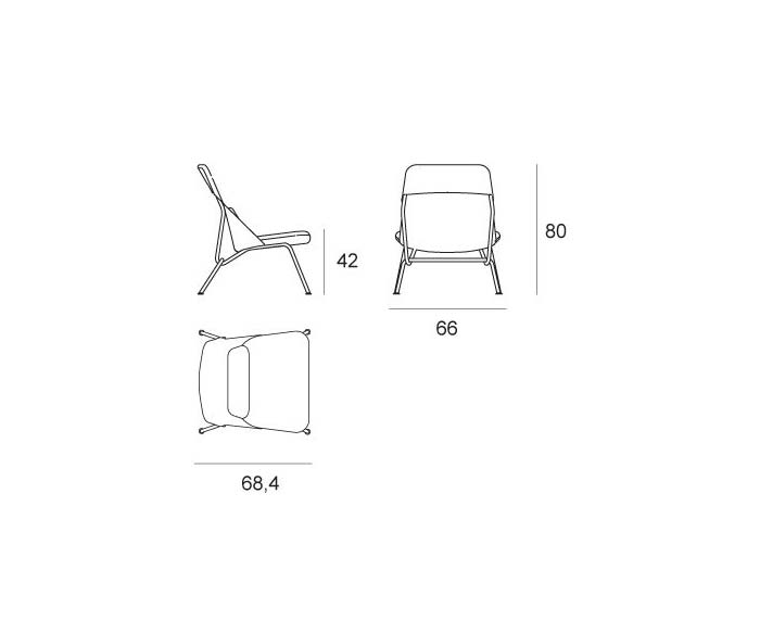 Prostoria Afmetingen Strain fauteuil