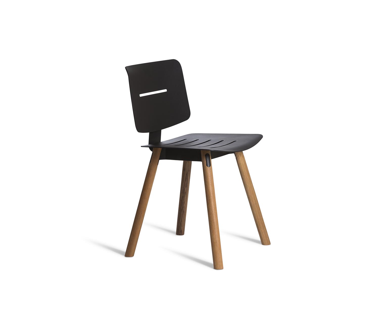 Oasiq Coco chair teak met vier poten en aluminium zitting