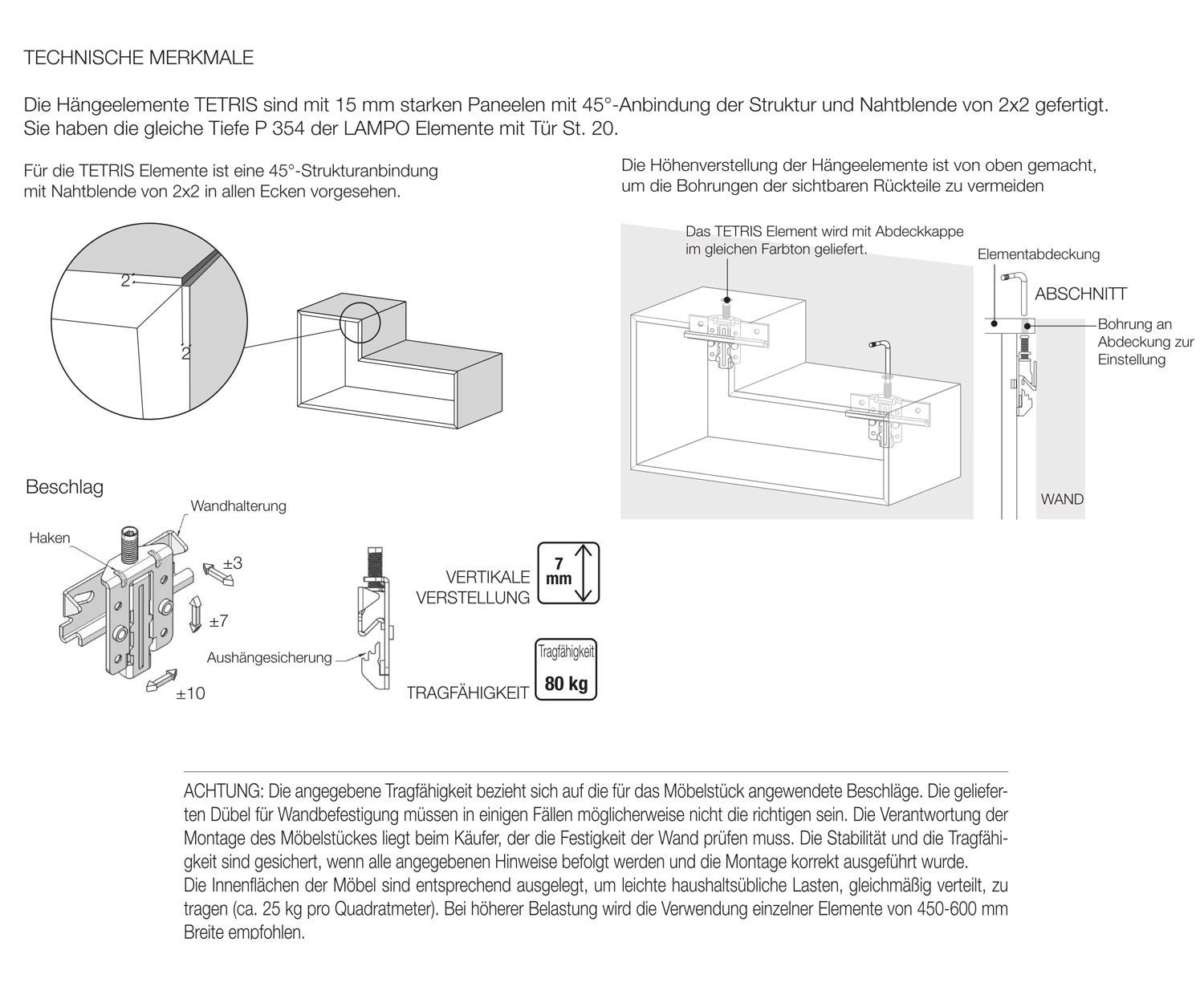 Livitalia Tretis-wandmodules Montage-instructies