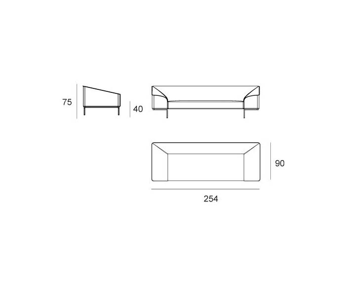 Prostoria Naad Contour 3 zits schets