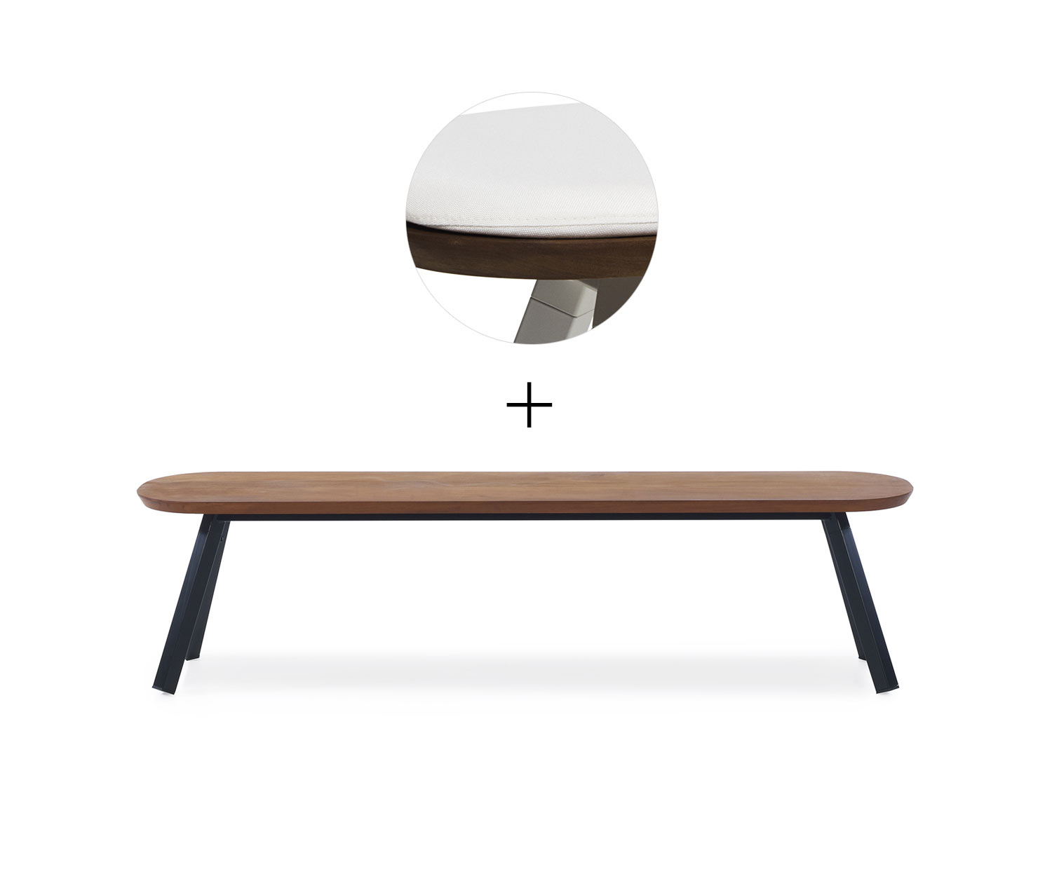 RS Barcelona Banc de Ping Pong Noir L180 cm Blanc Extérieur