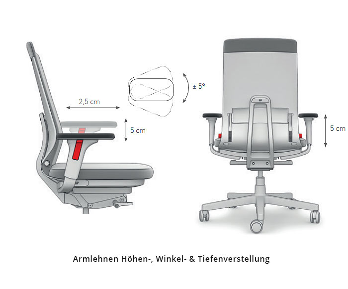 ICF Pyla Chaise de bureau ergonomique Accoudoirs réglables