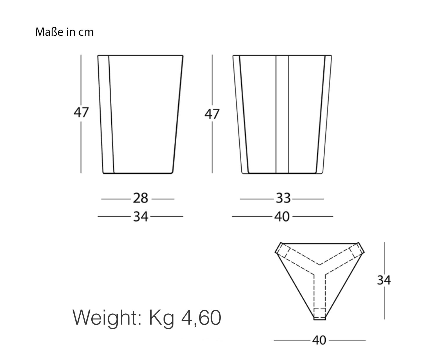 MEME DESIGN Finity bijzettafel Afmetingen Schets Maten