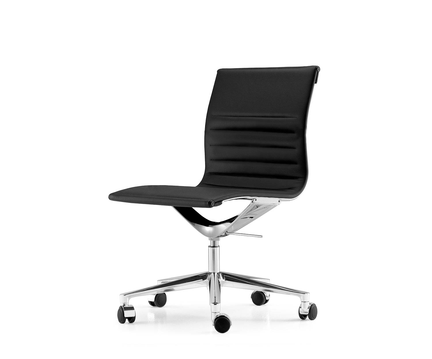 ICF Una Chair Managment bureaustoel design bureaustoel 5 arm met wielen H42 cm zonder leer leer zwart 901