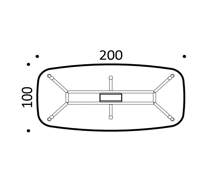 Esquisse Dimensions ICF Unitable Table de designer 200x100 cm