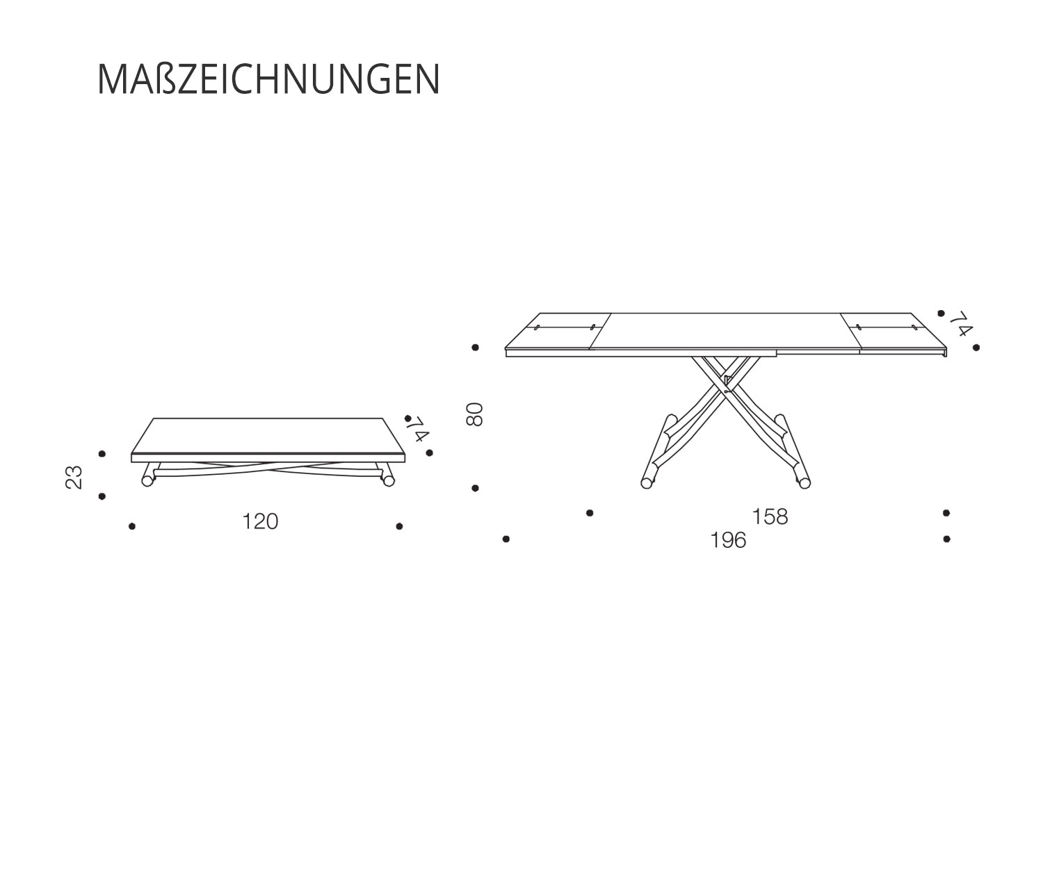 Ozzio Planet Table T115 dessin d'esquisse